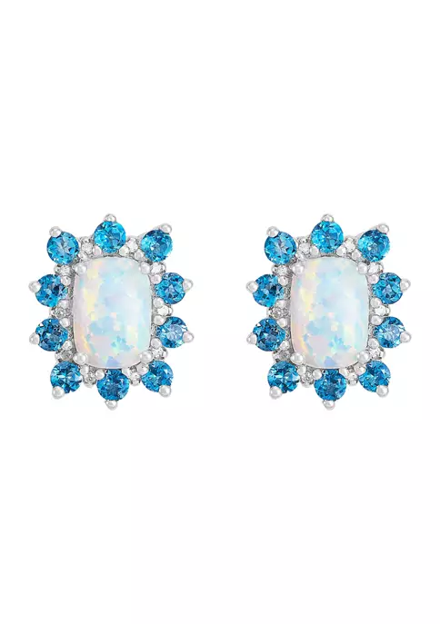 Brand new โจ 1/10 ct. t.w. Diamond and Created Opal with London Blue Topaz Earrings in Sterling Silver by Belk & Co. ๐ 3 Brand new โจ 1/10 ct. t.w. Diamond and Created Opal with London Blue Topaz Earrings in Sterling Silver by Belk & Co. ๐ - Image 3