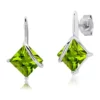 Top 10 😉 7 Millimeter Princess Cut Peridot Drop Earrings in Sterling Silver by Belk & Co. 🔔