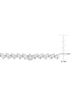 Buy 😀 Lab Created 39.50 ct. t.g.w. Created White Sapphire Teardrop Tennis Necklace in Sterling Silver by Belk & Co. 🔔 -DealsBelk & Co. Store Belk 12868