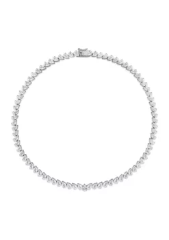 Buy 😀 Lab Created 39.50 ct. t.g.w. Created White Sapphire Teardrop Tennis Necklace in Sterling Silver by Belk & Co. 🔔 -DealsBelk & Co. Store Belk 12871