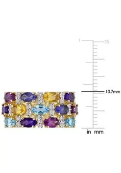 Best deal ⌛ Multi-Gemstone Triple- Row Ring in Yellow Plated Sterling Silver by Belk & Co. 🧨 -DealsBelk & Co. Store Belk 12876