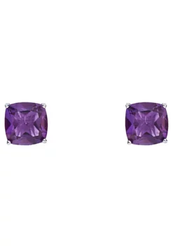 Buy 👍 Sterling Silver 6mm Cushion Amethyst Stud Earrings by Belk & Co. 😀 -DealsBelk & Co. Store Belk 12880