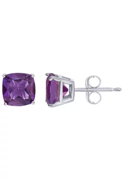 Buy 👍 Sterling Silver 6mm Cushion Amethyst Stud Earrings by Belk & Co. 😀 -DealsBelk & Co. Store Belk 12882