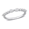 Best Pirce 🛒 2/5 ct. t.w. Created Moissanite Semi-Eternity Ring in Sterling Silver by Belk & Co. 🌟