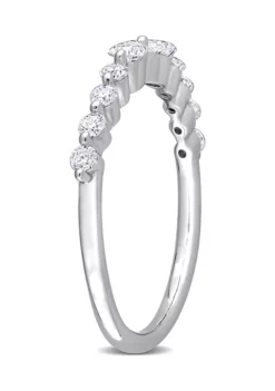 Best Pirce 🛒 2/5 ct. t.w. Created Moissanite Semi-Eternity Ring in Sterling Silver by Belk & Co. 🌟 -DealsBelk & Co. Store Belk 12890