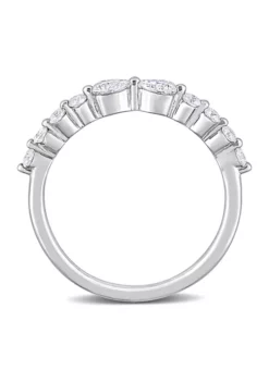 Best Pirce 🛒 2/5 ct. t.w. Created Moissanite Semi-Eternity Ring in Sterling Silver by Belk & Co. 🌟 -DealsBelk & Co. Store Belk 12891