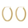 Flash Sale ⌛ 3 mm x 20 mm x 30 mm Square Tube Oval Hoop Earrings in 14K Gold by Belk & Co. ✔️