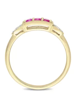 Cheap 😉 1/4 ct. t.w. Created Ruby and Diamond Accent 3-Stone Ring in 10k Yellow Gold by Belk & Co. 🔥 4 Cheap 😉 1/4 ct. t.w. Created Ruby and Diamond Accent 3-Stone Ring in 10k Yellow Gold by Belk & Co. 🔥 -DealsBelk & Co. Store Belk 12900