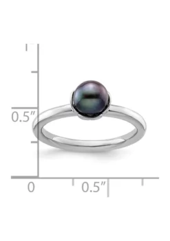 Best Pirce ✨ Sterling Silver Stackable Expressions Polished Black Freshwater Cultured Pearl Ring by Belk & Co. 🔥 -DealsBelk & Co. Store Belk 12933