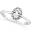 Top 10 ⌛ Sterling Silver 6x4mm Oval White Topaz Diamond Accent Halo Ring by Belk & Co. ✔️