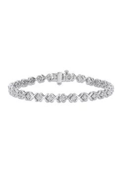 Best reviews of 🤩 1.75 ct. t.w. Created Moissanite X-Link Tennis Bracelet in Sterling Silver by Belk & Co. 🤩