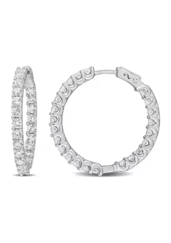 Budget 😉 Lab Created 6.90 ct. t.g.w. Created White Sapphire Inside-Outside Hoop Earrings in Sterling Silver by Belk & Co. 🛒 -DealsBelk & Co. Store Belk 12953