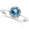 Budget 🔥 Sterling Silver 6mm Round Blue Topaz Ring by Belk & Co. 🎁