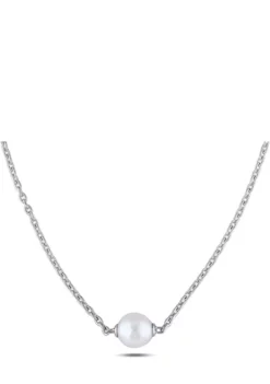 Top 10 😀 9-9.5 Millimeter Cultured Freshwater Pearl Necklace in Sterling Silver by Belk & Co. ✔️