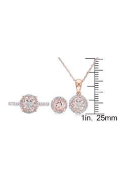 Promo 🌟 3 ct. t.w. Morganite and 1/5 ct. t.w. Diamond Halo Ring, Necklace, and Stud Earrings Set in 10k Rose Gold by Belk & Co. 👏 9 Promo 🌟 3 ct. t.w. Morganite and 1/5 ct. t.w. Diamond Halo Ring, Necklace, and Stud Earrings Set in 10k Rose Gold by Belk & Co. 👏 -DealsBelk & Co. Store Belk 12964