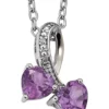 Flash Sale 🛒 1.4 ct. t.w. Amethyst and 1/10 ct. t.w. Diamond Heart 18-Inch Necklace in Sterling Silver and 14K Gold Accent by Belk & Co. 🎉