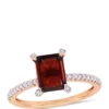 Best Sale 🤩 2.13 ct. t.w. Garnet and 1/10 ct. t.w. Diamond Ring in 10K Rose Gold by Belk & Co. ✨