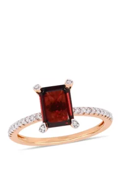 Best Sale 🤩 2.13 ct. t.w. Garnet and 1/10 ct. t.w. Diamond Ring in 10K Rose Gold by Belk & Co. ✨ -DealsBelk & Co. Store Belk 12988
