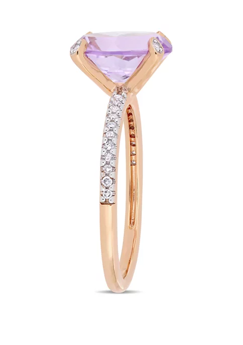 Best Pirce ⌛ 2.38 ct. t.w. Pink Amethyst and 1/10 ct. t.w. Diamond Oval Ring in 10k Rose Gold by Belk & Co. 😀 2 Best Pirce ⌛ 2.38 ct. t.w. Pink Amethyst and 1/10 ct. t.w. Diamond Oval Ring in 10k Rose Gold by Belk & Co. 😀 - Image 2