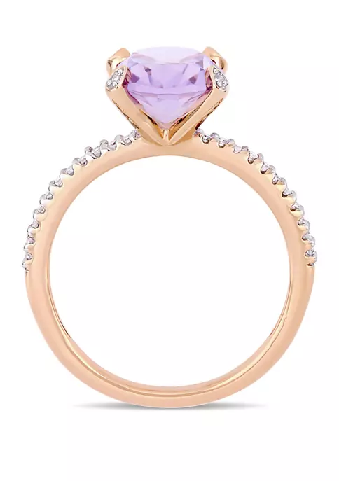 Best Pirce ⌛ 2.38 ct. t.w. Pink Amethyst and 1/10 ct. t.w. Diamond Oval Ring in 10k Rose Gold by Belk & Co. 😀 3 Best Pirce ⌛ 2.38 ct. t.w. Pink Amethyst and 1/10 ct. t.w. Diamond Oval Ring in 10k Rose Gold by Belk & Co. 😀 - Image 3