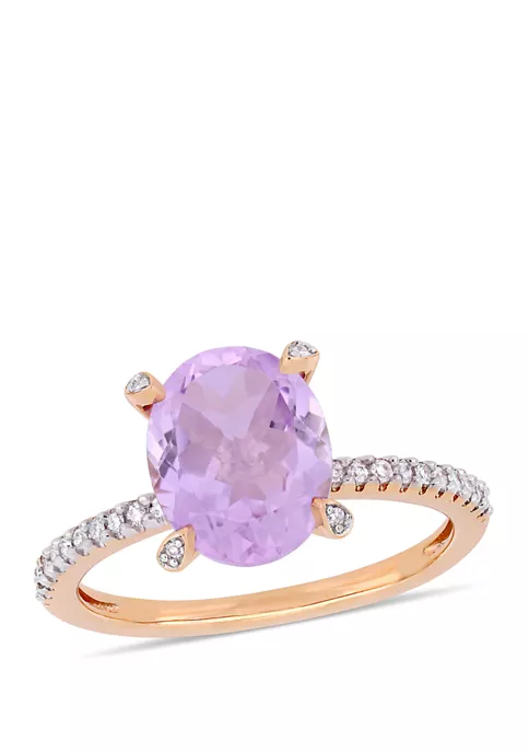 Best Pirce ⌛ 2.38 ct. t.w. Pink Amethyst and 1/10 ct. t.w. Diamond Oval Ring in 10k Rose Gold by Belk & Co. 😀 5 Best Pirce ⌛ 2.38 ct. t.w. Pink Amethyst and 1/10 ct. t.w. Diamond Oval Ring in 10k Rose Gold by Belk & Co. 😀 - Image 5