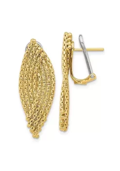 Best deal ❤️ 14K Yellow and White Gold Woven Omega Back Drop Earrings by Belk & Co. 😍 -DealsBelk & Co. Store Belk 13018