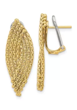 Best deal ❤️ 14K Yellow and White Gold Woven Omega Back Drop Earrings by Belk & Co. 😍 -DealsBelk & Co. Store Belk 13019