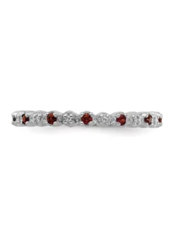 Best deal ✨ 1/4 ct. t.w. Garnet and 0.04 ct. t.w. Diamond Stackable Expressions Ring in Sterling Silver by Belk & Co. ⌛ -DealsBelk & Co. Store Belk 13030