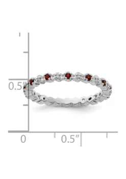 Best deal ✨ 1/4 ct. t.w. Garnet and 0.04 ct. t.w. Diamond Stackable Expressions Ring in Sterling Silver by Belk & Co. ⌛ -DealsBelk & Co. Store Belk 13031
