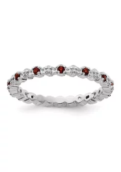 Best deal ✨ 1/4 ct. t.w. Garnet and 0.04 ct. t.w. Diamond Stackable Expressions Ring in Sterling Silver by Belk & Co. ⌛ -DealsBelk & Co. Store Belk 13032
