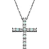 Best deal 😀 Created Opal Cross Pendant Necklace in Sterling Silver by Belk & Co. 🔔
