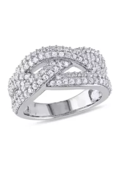 Wholesale 🥰 Lab Created 1.25 CT TGW Created White Sapphire Braided Ring in Sterling Silver by Belk & Co. 🔥