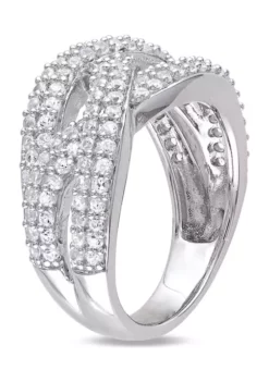 Wholesale 🥰 Lab Created 1.25 CT TGW Created White Sapphire Braided Ring in Sterling Silver by Belk & Co. 🔥 -DealsBelk & Co. Store Belk 1308