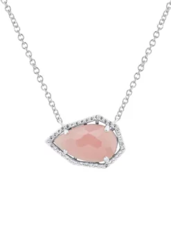 New 🤩 Guava Quartz and White Topaz Necklace in Sterling Silver by Belk & Co. 👍