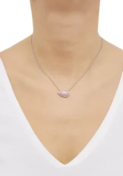 New 🤩 Guava Quartz and White Topaz Necklace in Sterling Silver by Belk & Co. 👍 -DealsBelk & Co. Store Belk 13084