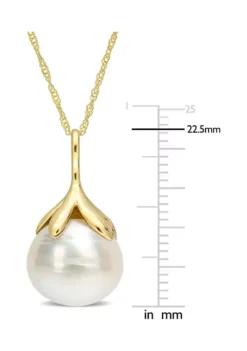 Buy 👍 10-11MM South Sea Cultured Pearl Necklace in 14k Yellow Gold by Belk & Co. ✨ -DealsBelk & Co. Store Belk 13090