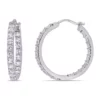Flash Sale 😀 Lab Created 3.5 ct. t.w. Created White Sapphire Inside Outside Hoop Earrings in Sterling Silver by Belk & Co. 🔥