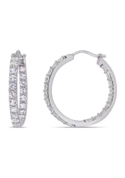 Flash Sale 😀 Lab Created 3.5 ct. t.w. Created White Sapphire Inside Outside Hoop Earrings in Sterling Silver by Belk & Co. 🔥 -DealsBelk & Co. Store Belk 13100