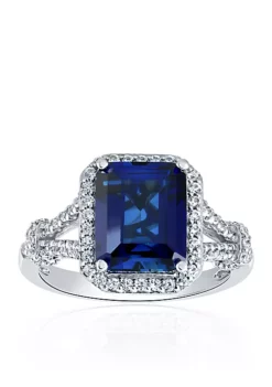 Top 10 😉 Created Sapphire & Created White Sapphire Ring in Sterling Silver by Belk & Co. 😀