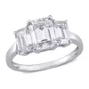 Discount 👏 2.75 ct. t.w. Created Moissanite Octagon 3-Stone Engagement Ring in 10k White Gold by Belk & Co. 🤩