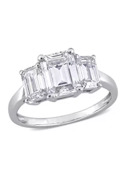 Discount 👏 2.75 ct. t.w. Created Moissanite Octagon 3-Stone Engagement Ring in 10k White Gold by Belk & Co. 🤩