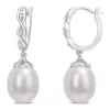 Brand new 😀 8-8.5mm Freshwater Cultured Pearl and Diamond Accent Infinity Drop Cuff Earrings in Sterling Silver by Belk & Co. 🌟