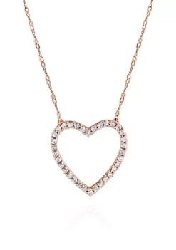 Discount ⌛ 1/6 ct. t.w. Diamond Heart Necklace in 10K Gold by Belk & Co. 🔥 -DealsBelk & Co. Store Belk 13145
