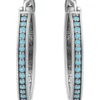 Wholesale 😀 1/3 ct. t.w. Blue Topaz Hoop Earrings in Sterling Silver by Belk & Co. 😀