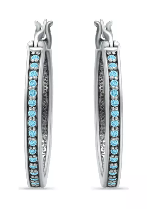Wholesale ๐ 1/3 ct. t.w. Blue Topaz Hoop Earrings in Sterling Silver by Belk & Co. ๐ 1 Wholesale ๐ 1/3 ct. t.w. Blue Topaz Hoop Earrings in Sterling Silver by Belk & Co. ๐