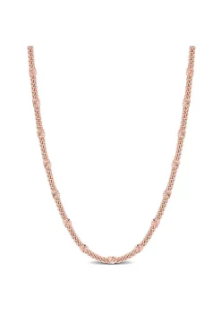 Wholesale 😀 Double Curb Link Chain Necklace in 18k Rose Gold Plated Sterling Silver, 20" by Belk & Co. 😍