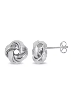 Best Sale ✔️ Love Knot Stud Earrings in 10k White Gold by Belk & Co. 🔥 -DealsBelk & Co. Store Belk 13172