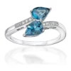 Discount 😀 1.75 ct. t.w. London Blue Topaz and 1/10 ct. t.w. Diamond Ring in 10K White Gold by Belk & Co. ⌛