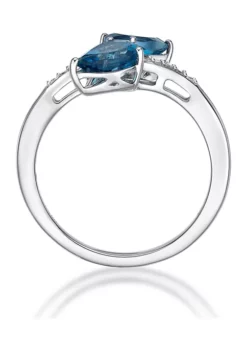 Discount 😀 1.75 ct. t.w. London Blue Topaz and 1/10 ct. t.w. Diamond Ring in 10K White Gold by Belk & Co. ⌛ -DealsBelk & Co. Store Belk 13174