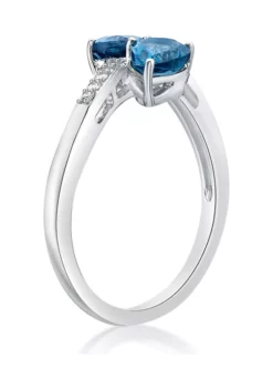 Discount 😀 1.75 ct. t.w. London Blue Topaz and 1/10 ct. t.w. Diamond Ring in 10K White Gold by Belk & Co. ⌛ -DealsBelk & Co. Store Belk 13175